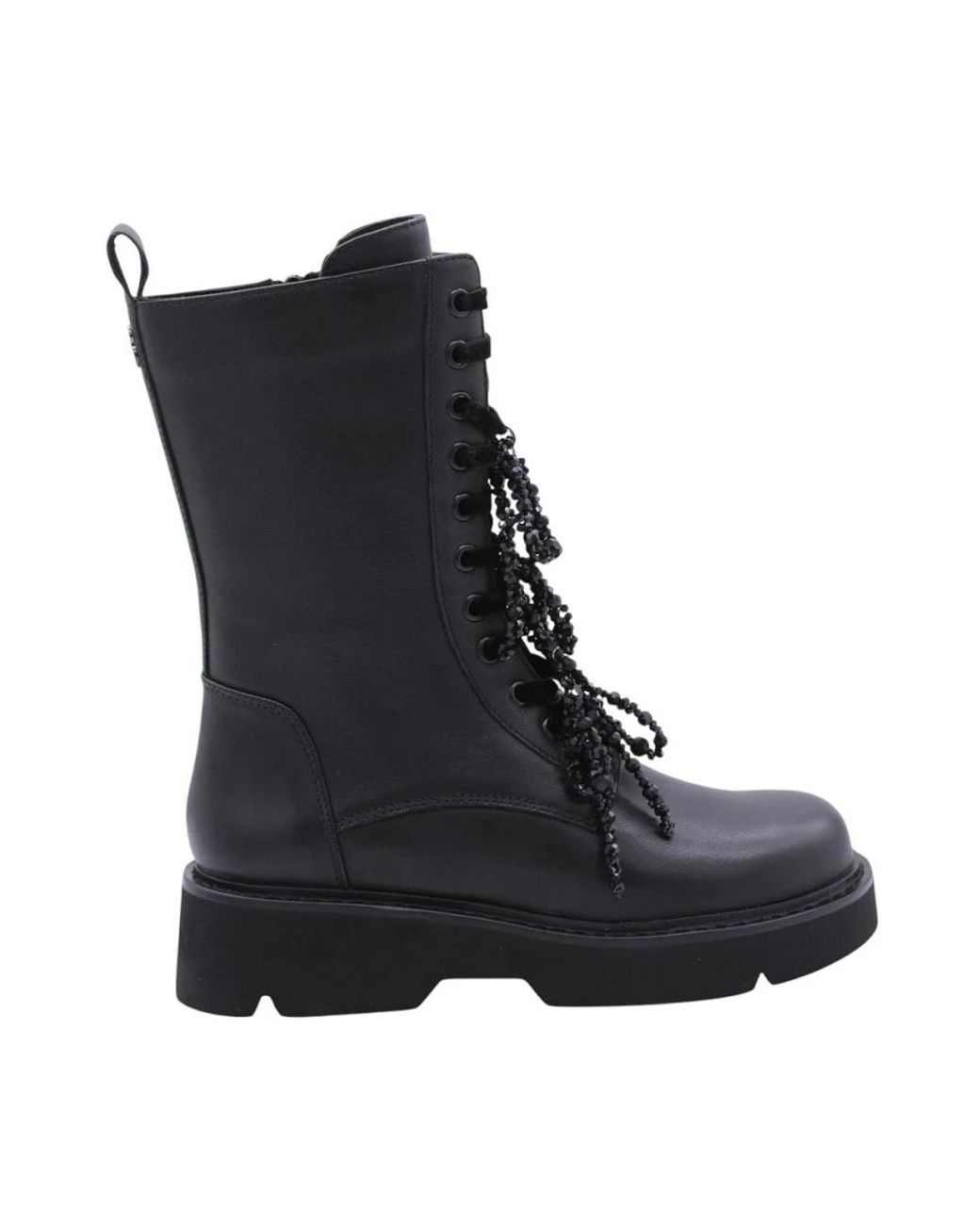Tosca Blu Black Lace-Up Boots