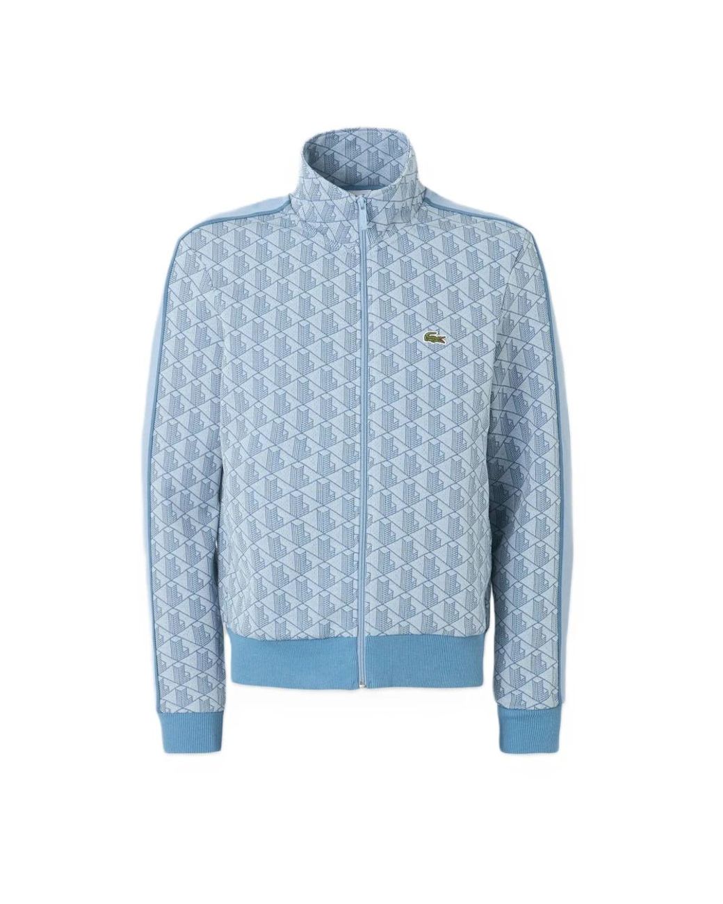 Lacoste Paris Zip-Up Jacquard Jacket in het Blue voor heren