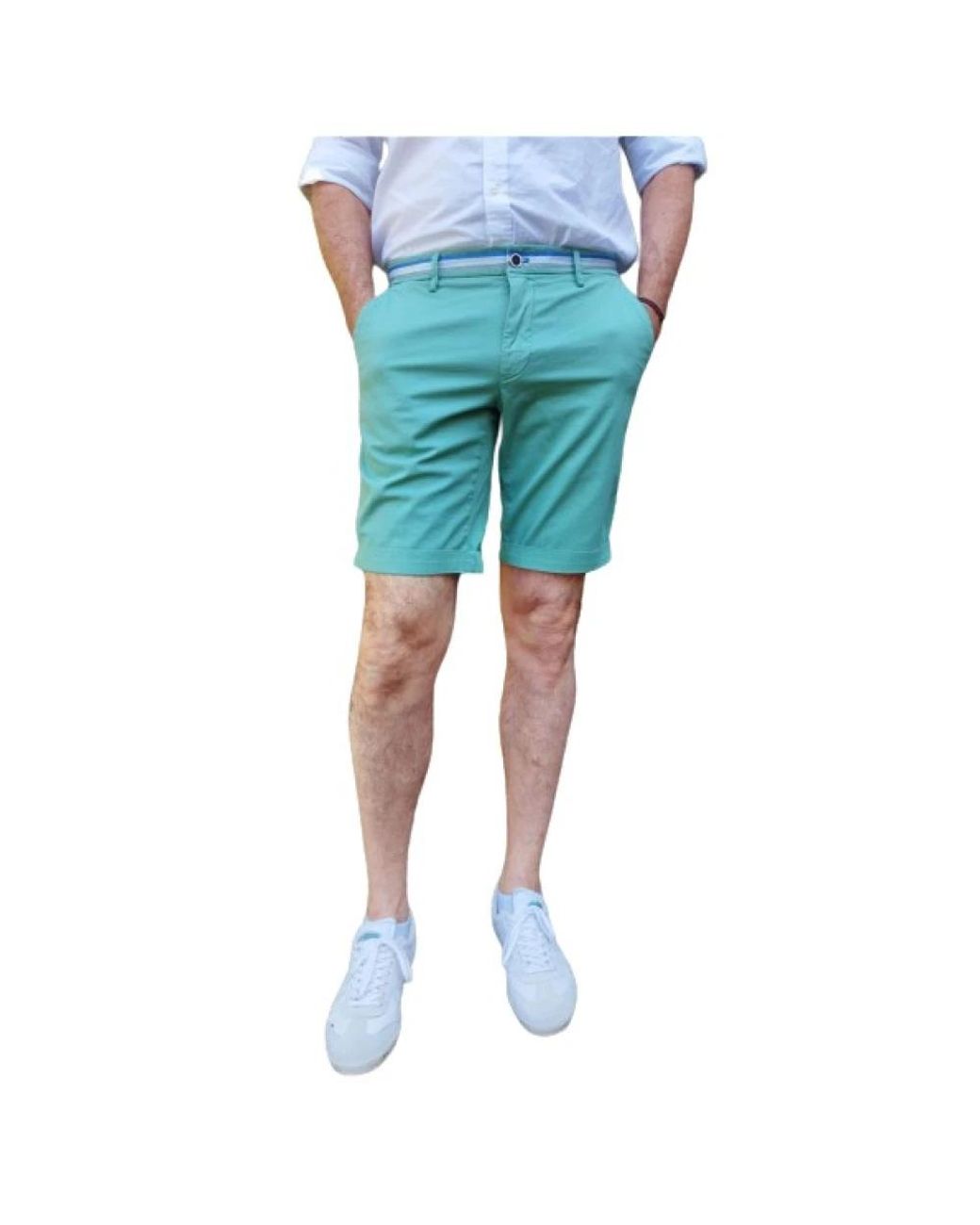 Mason's Korte Broeken ,Groen ,Katoen Stijlvolle Chino Bermuda Shorts in het Blue voor heren
