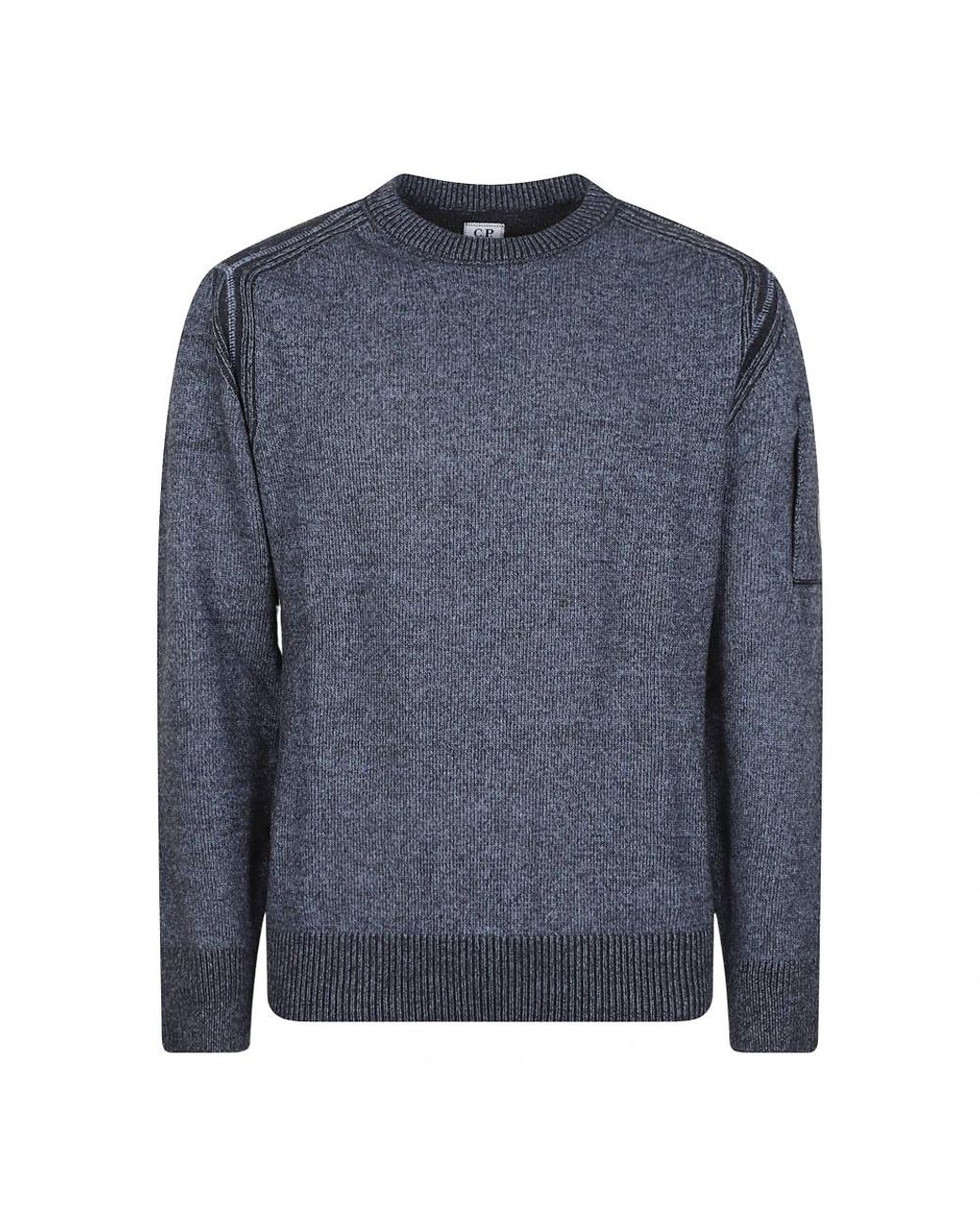C P Company Blue Round-Neck Knitwear for men