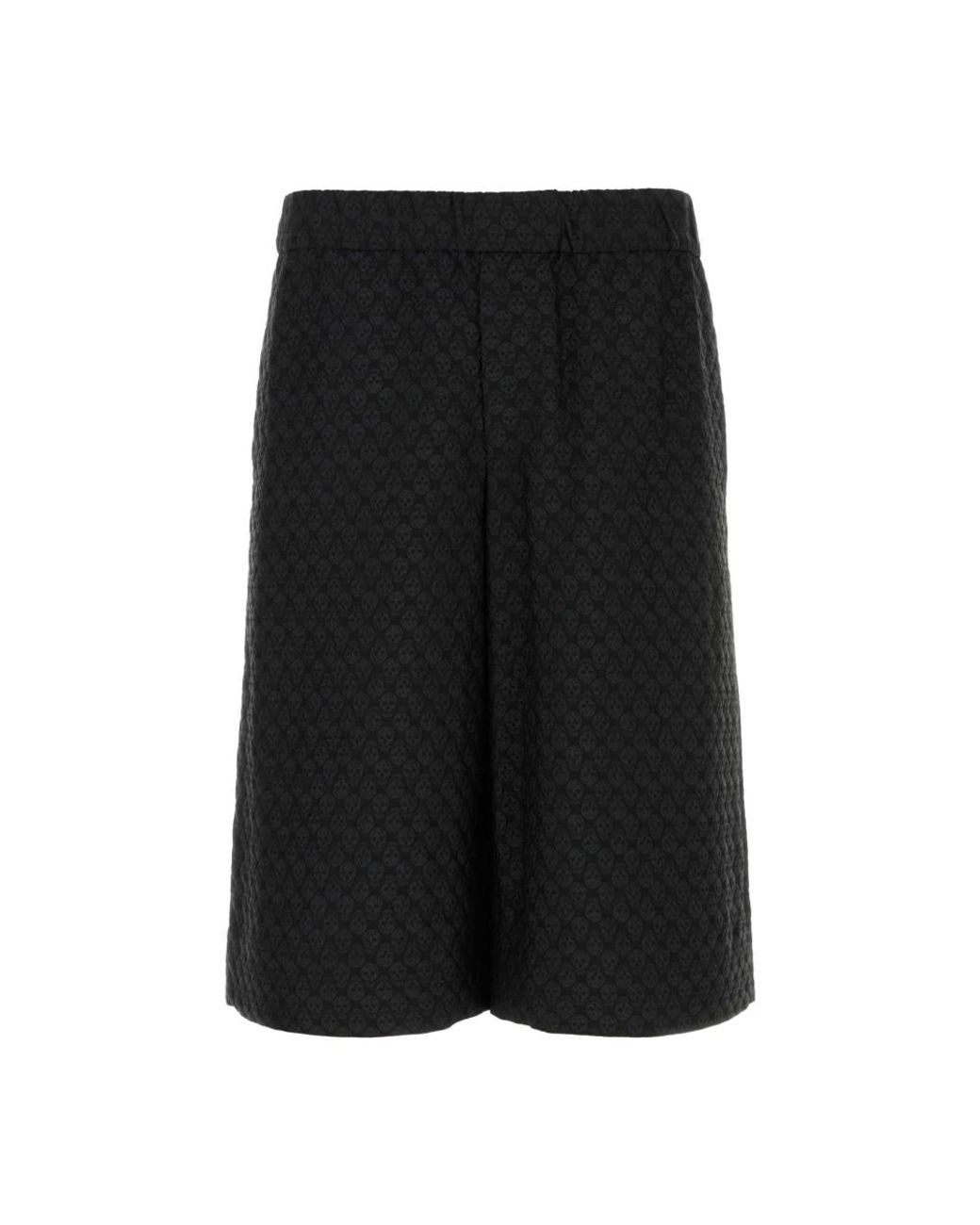 McQueen Korte Broeken ,Zwart ,Zwarte Viscose Bermuda Shorts in het Black voor heren
