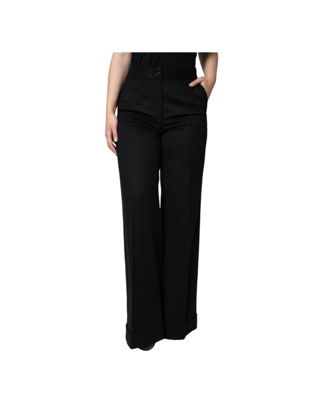 Dolce & Gabbana Black Wide Trousers