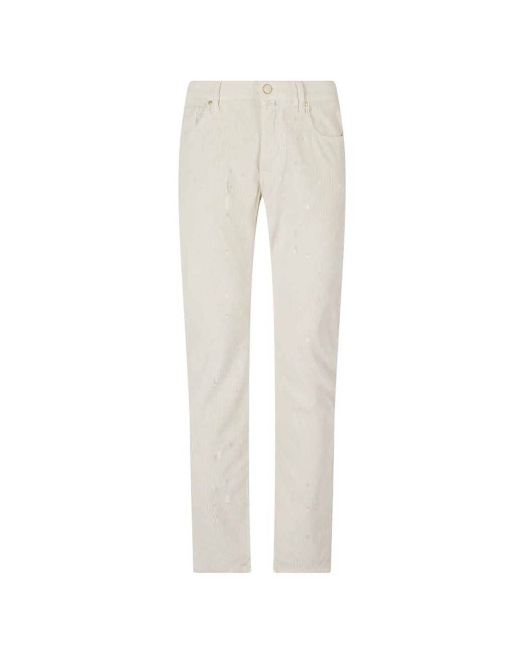 Jacob Cohen White Straight Trousers for men
