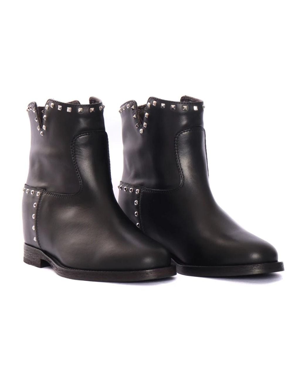 Via Roma 15 Black Cowboy & Biker Boots