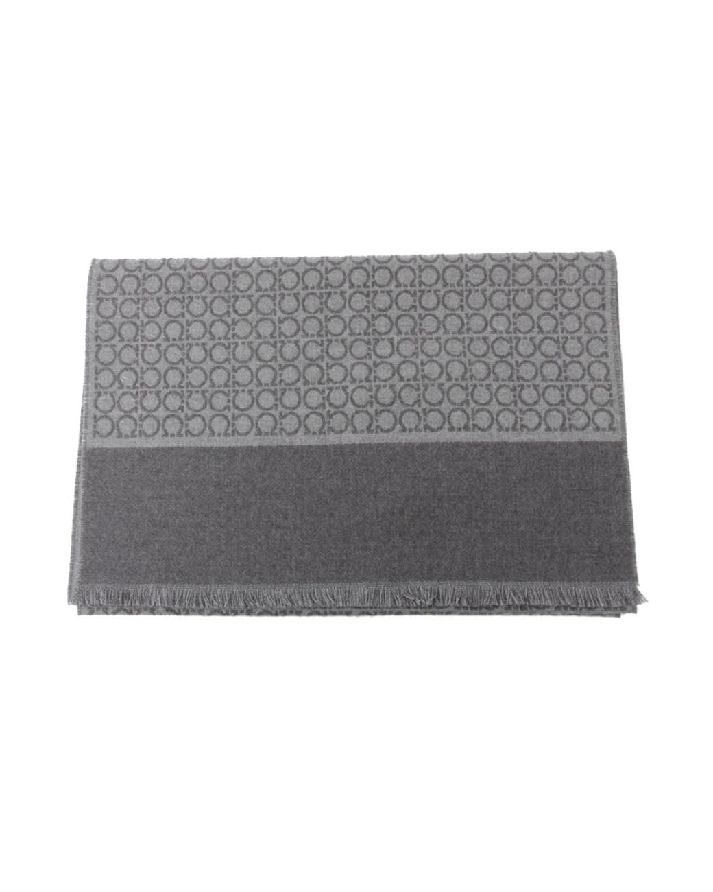 Ferragamo Gray Gancini Scarf for men
