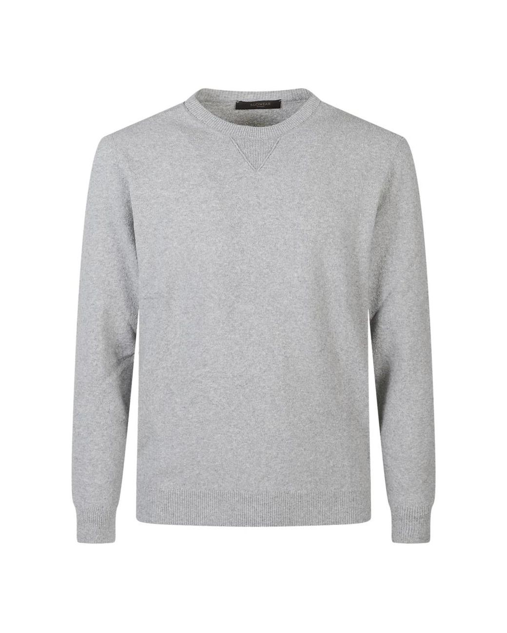 Zanone Gray Round-Neck Knitwear for men