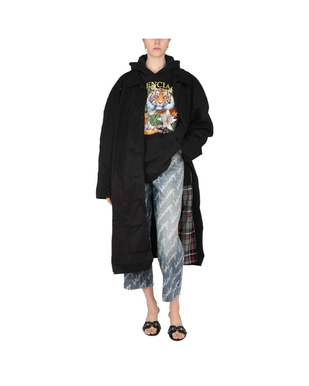 Balenciaga Black Belted Coats