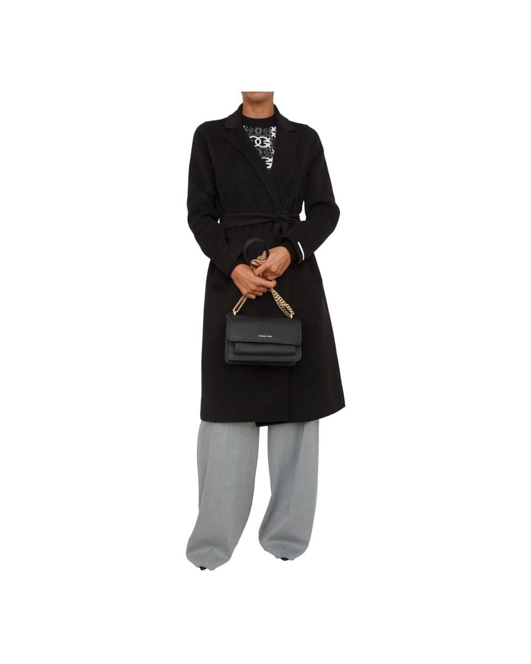 Marella Black Belted Coats