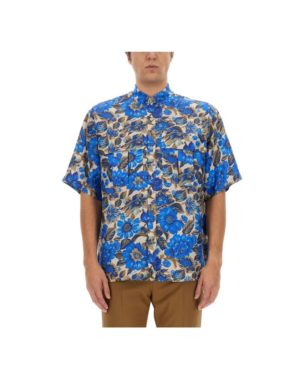Moschino Blue Short Sleeve Shirts for men