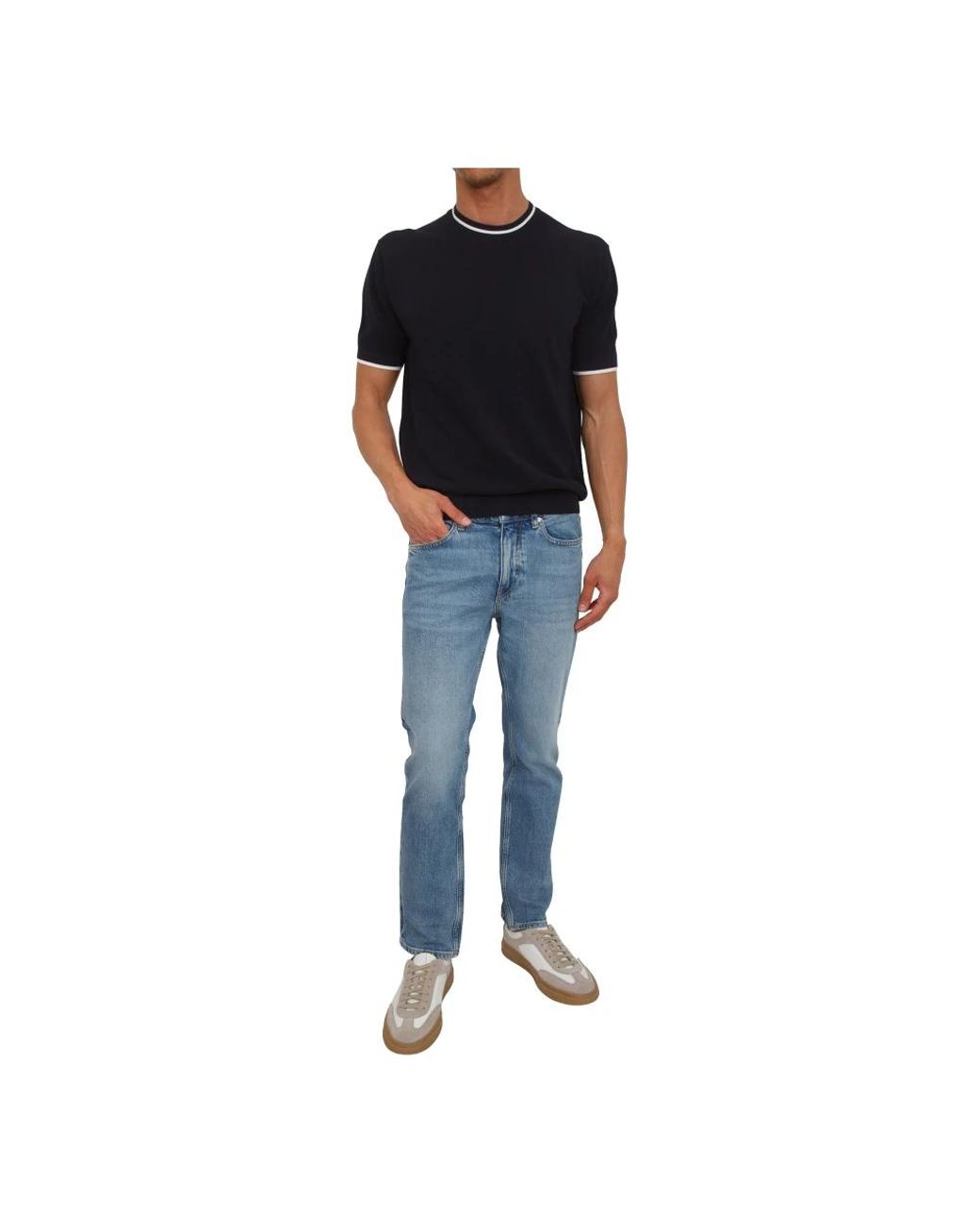 Paolo Pecora Black Round-Neck Knitwear for men