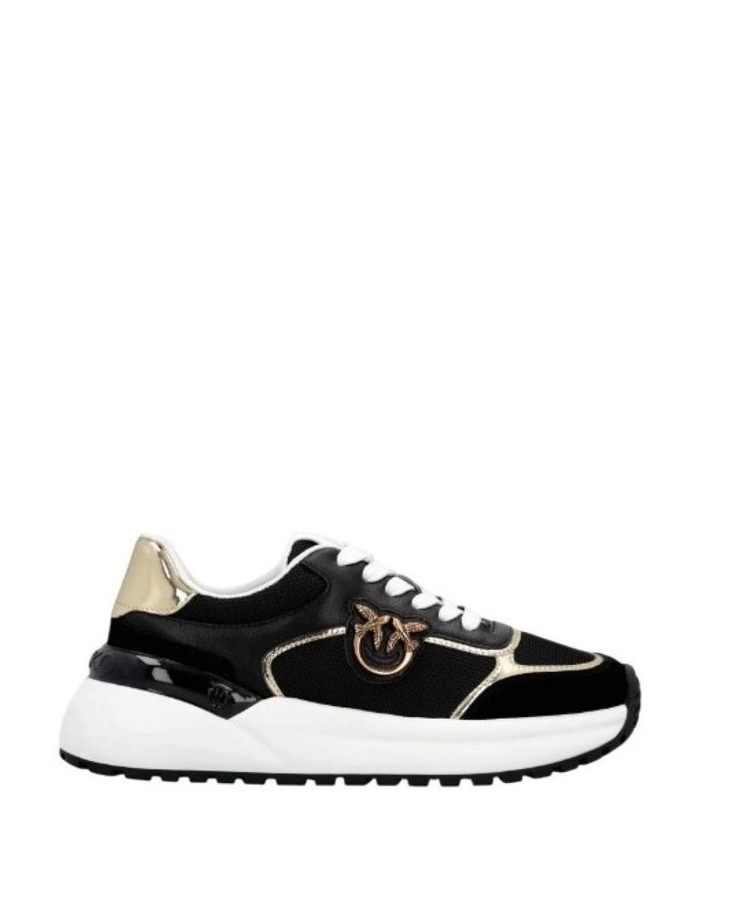 Pinko Black Sneakers With Love Birds Logo