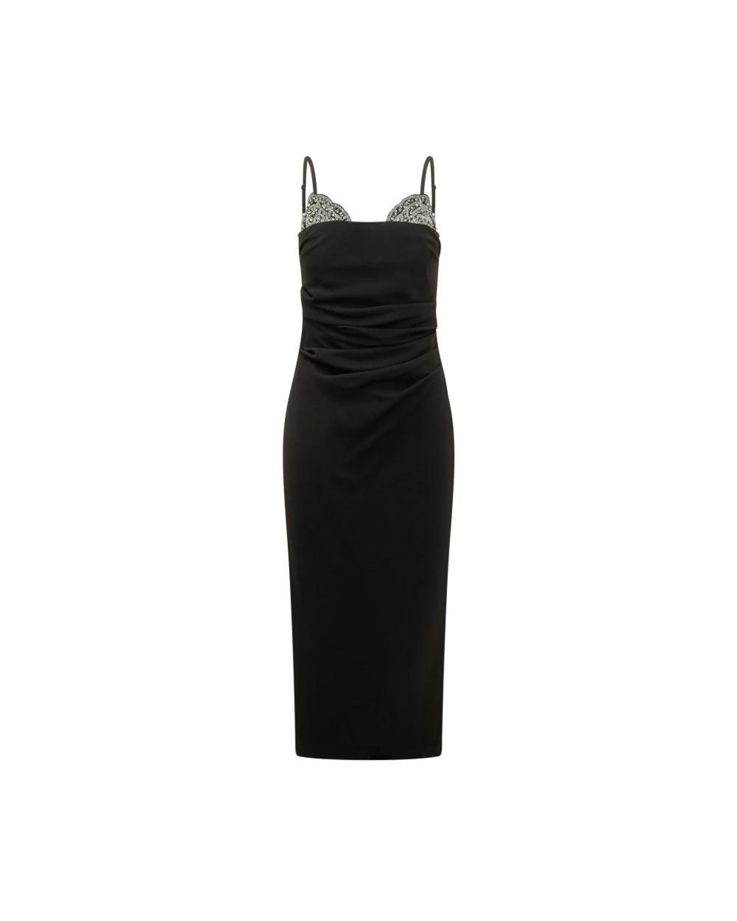 Pinko Black Chic Midi Suit With Jewel-Trim Details
