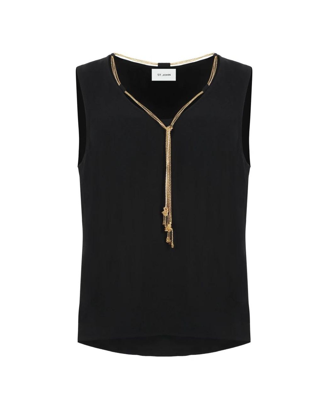 St. John Black Sleeveless Tops