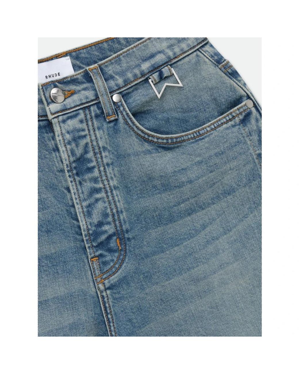 Rhude Blue Straight Fit Jeans for men