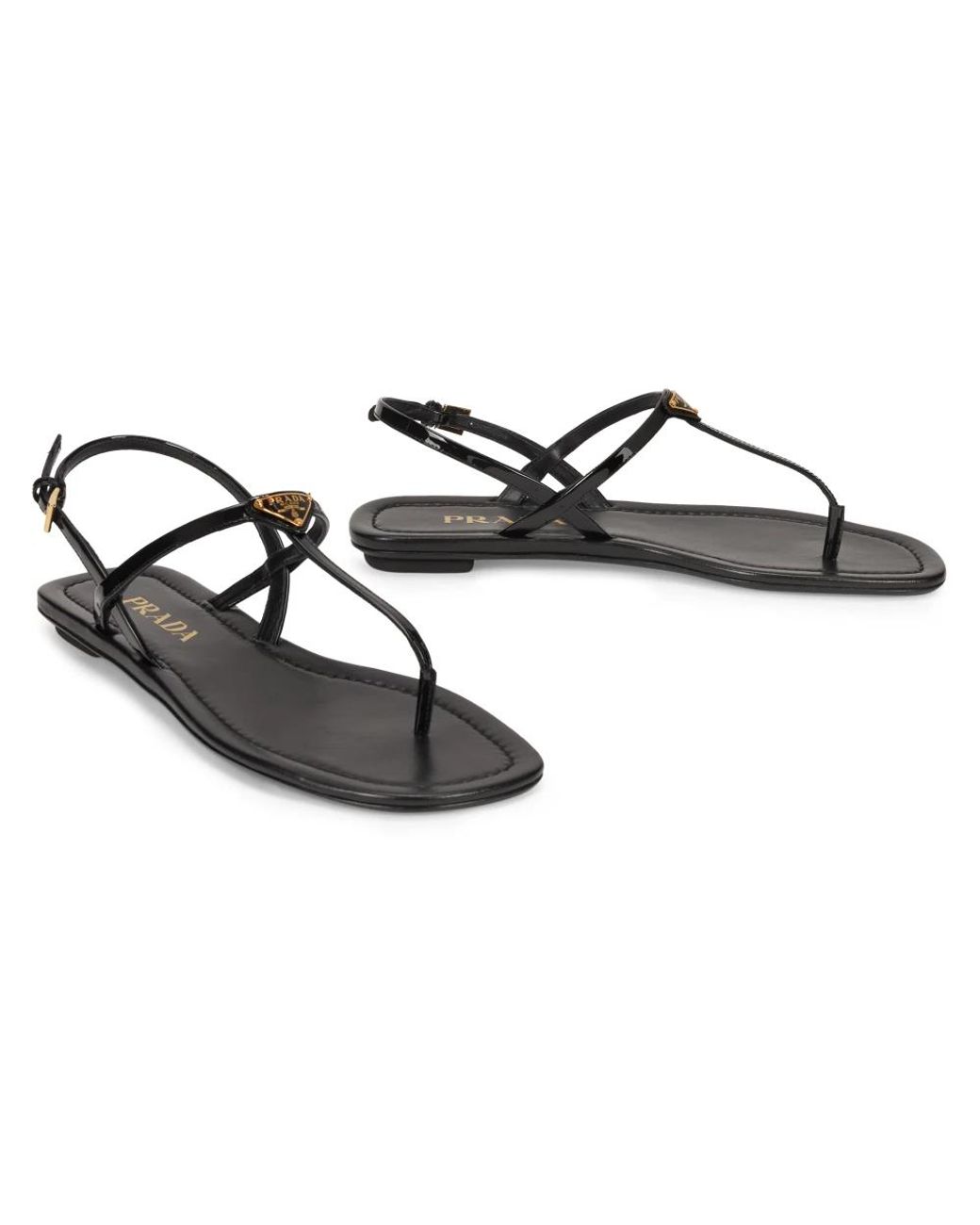 Prada Black Flat Sandals