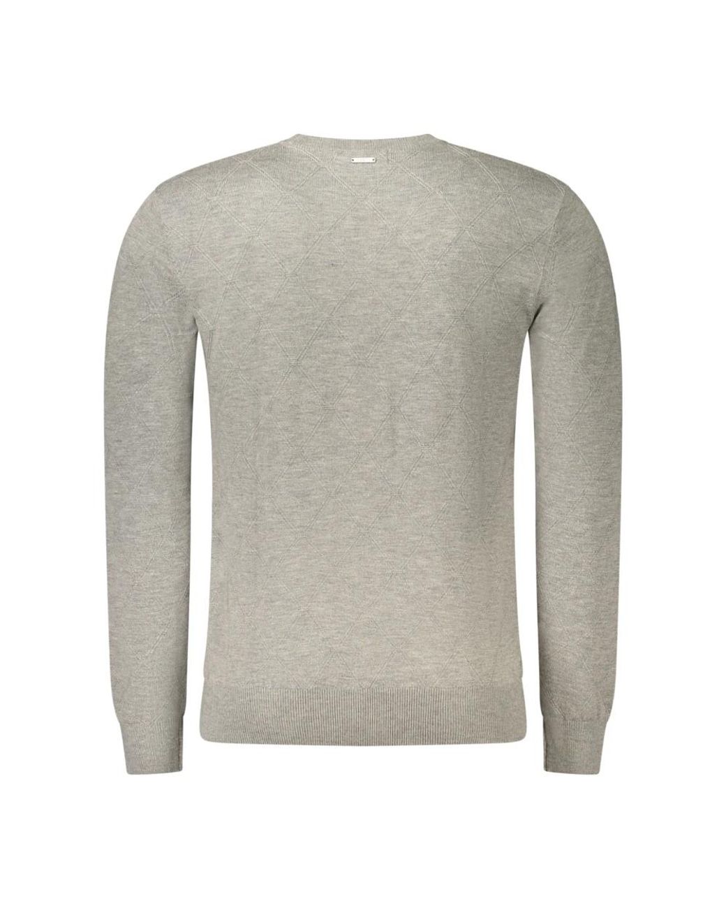 Guess Gray Round-Neck Knitwear for men