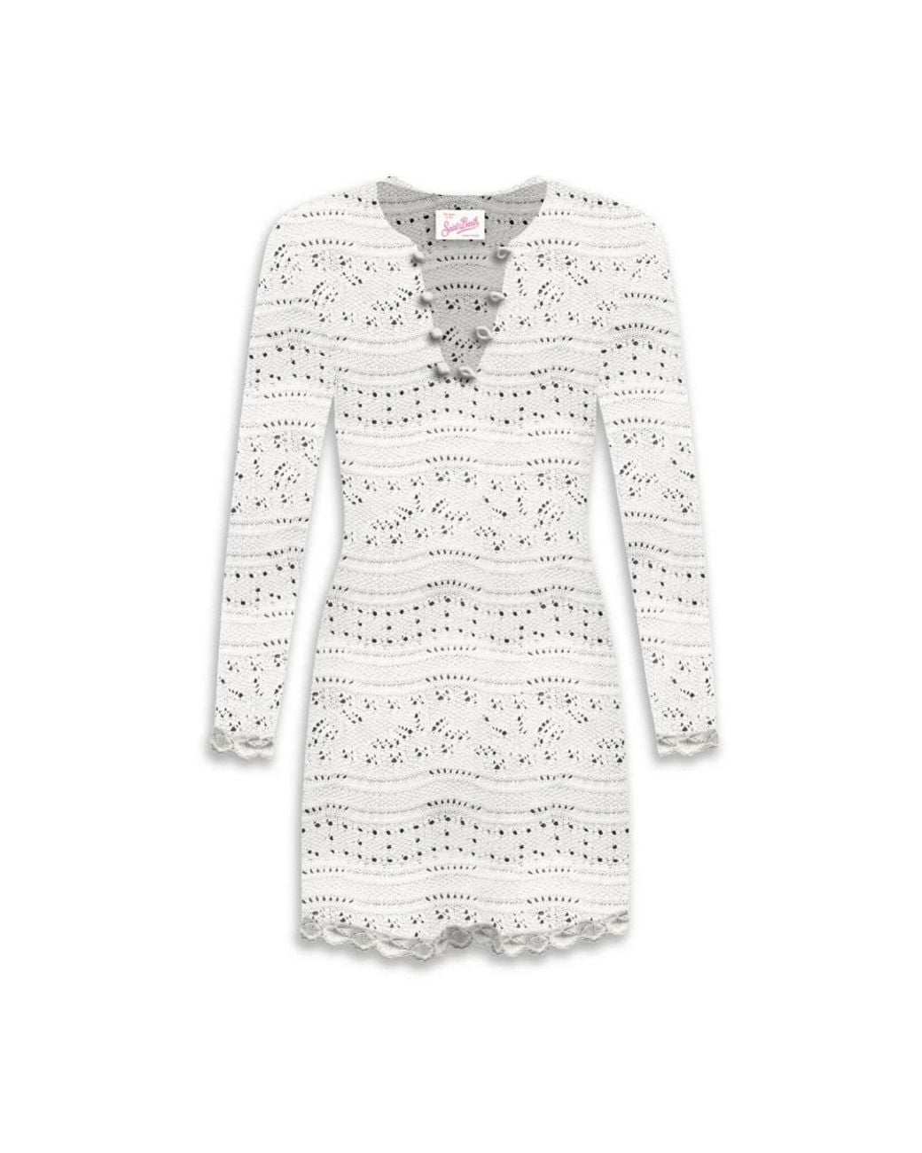 Mc2 Saint Barth White Knitted Dresses