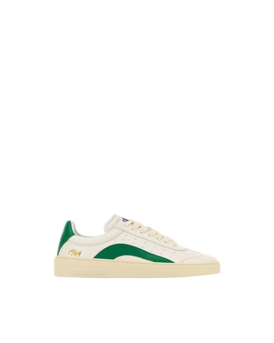DSquared² Green Dsquared Two-Tone Leather Rider Sneakers for men