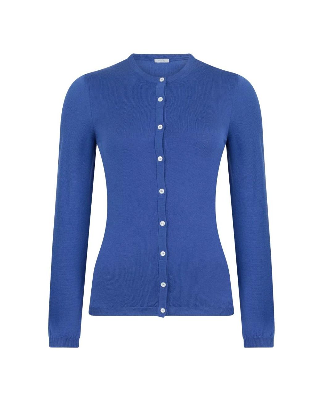 Malo Truien & Vesten ,Blauw ,Wol Fitted Button Cardigan in het Blue