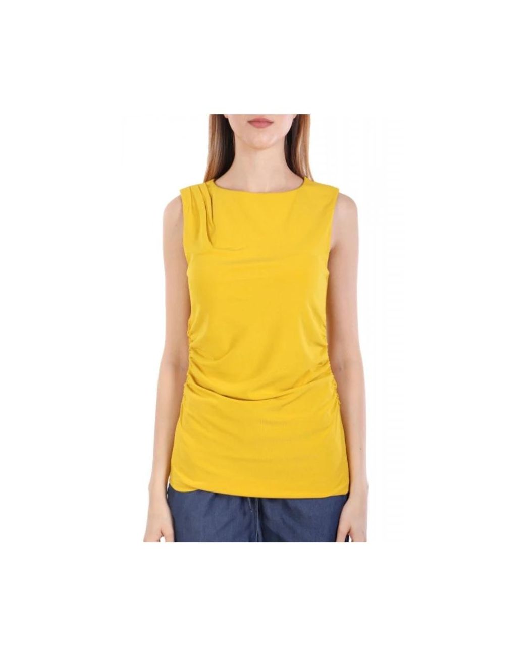 Marella Yellow Sleeveless Tops