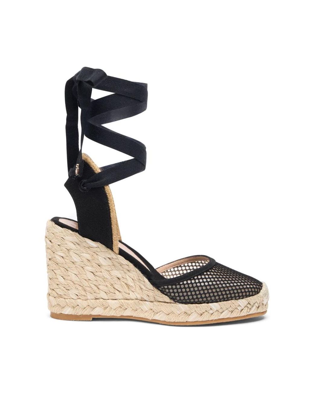 Stuart Weitzman Schoenen ,Zwart ,Jute Marguerita Espadrille Wedge in het Black