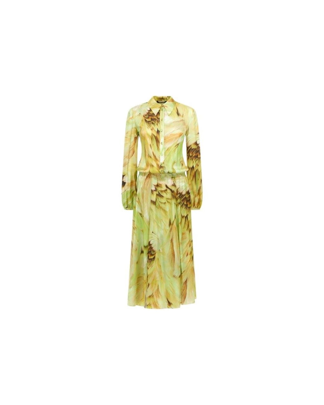 Roberto Cavalli Yellow Midi Dresses