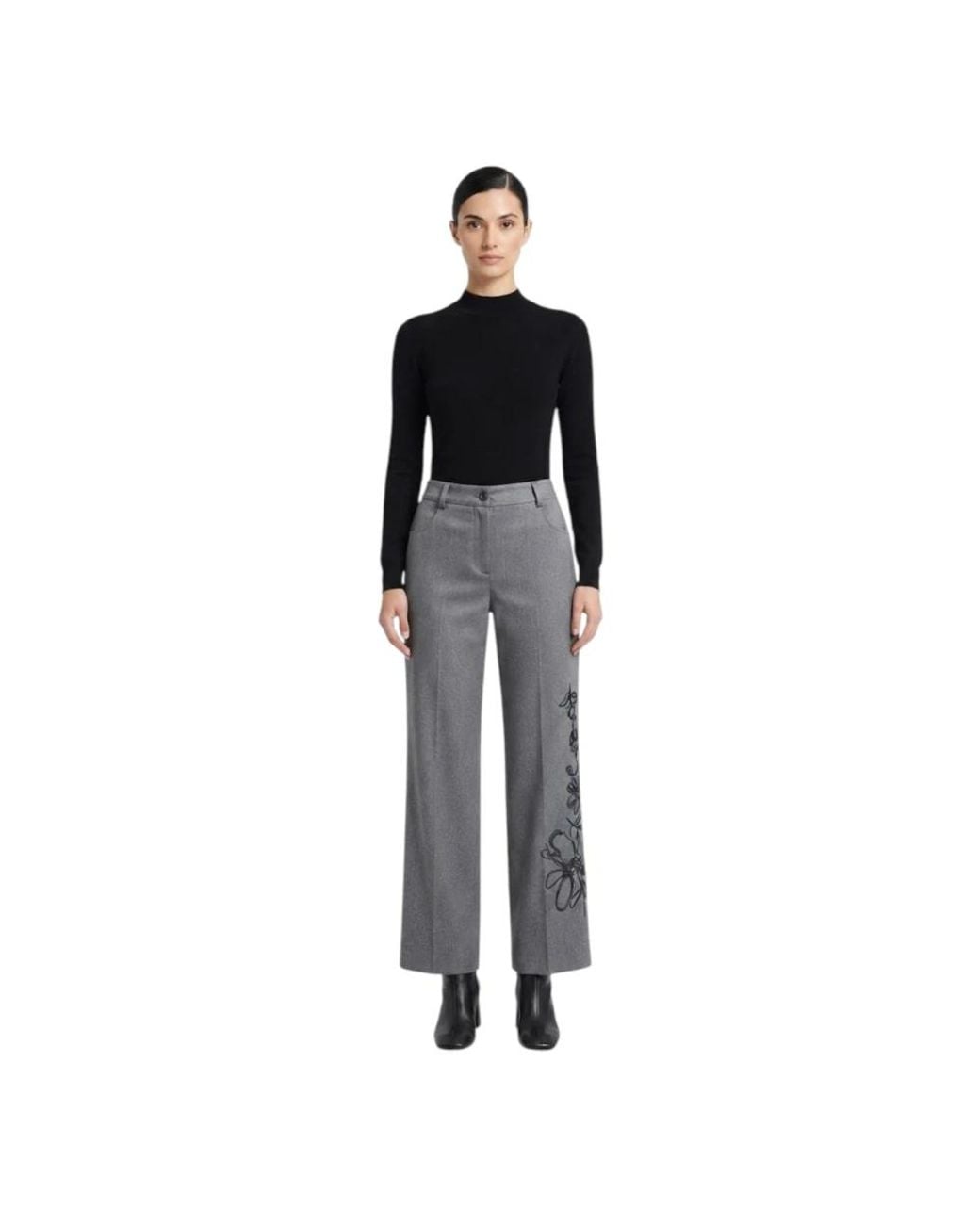 Nenette Gray Wide Trousers