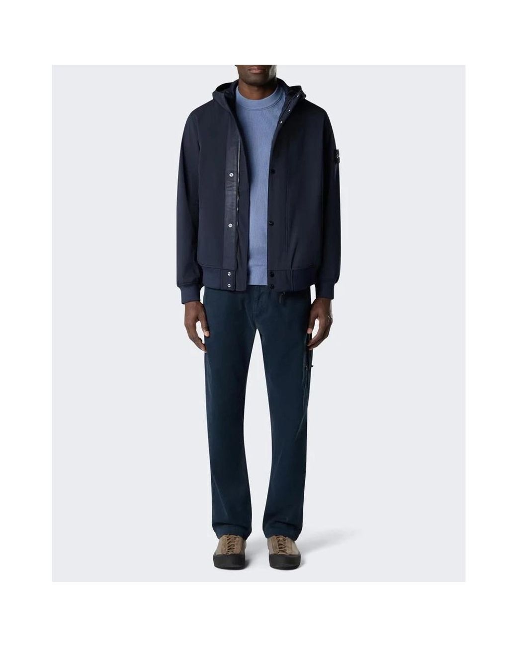 Stone Island Blue Zip-Throughs for men