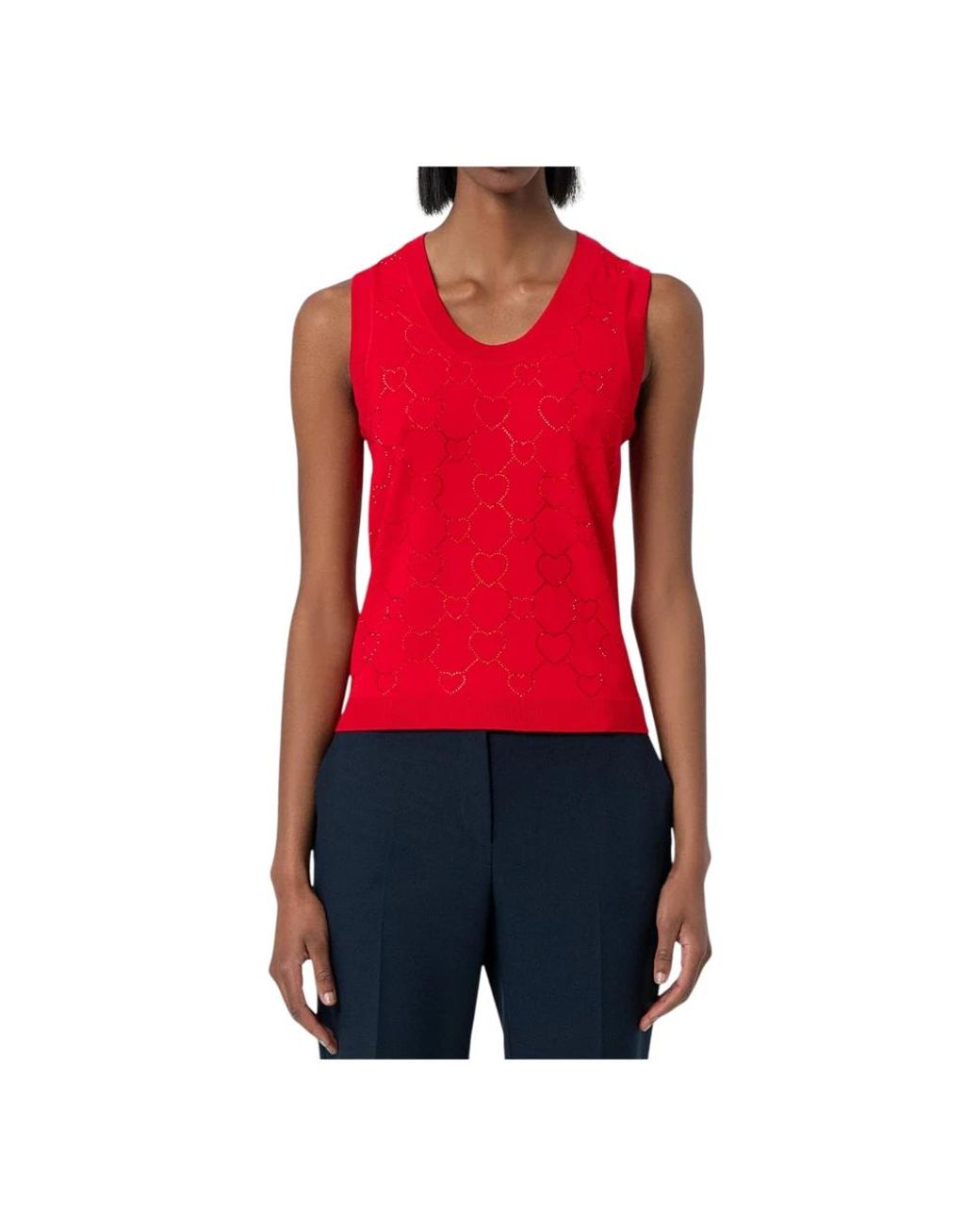Fracomina Red Sleeveless Tops