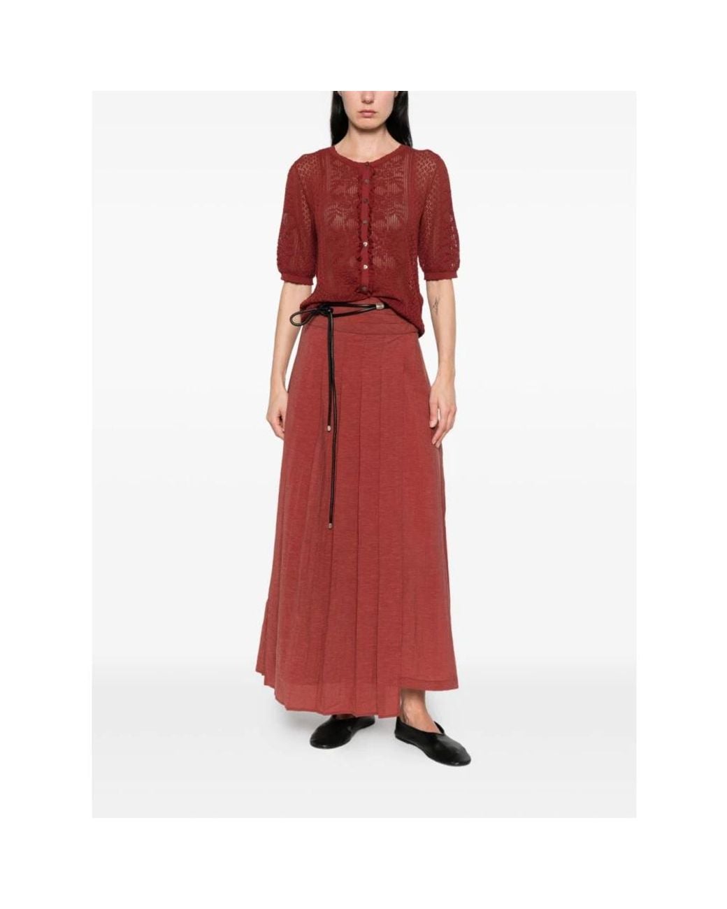 Cardigans Yerse de color Red