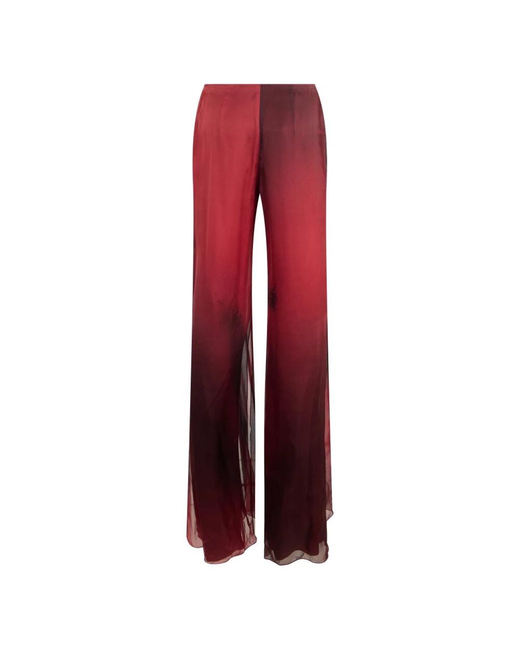 Alberta Ferretti Red Wide Trousers