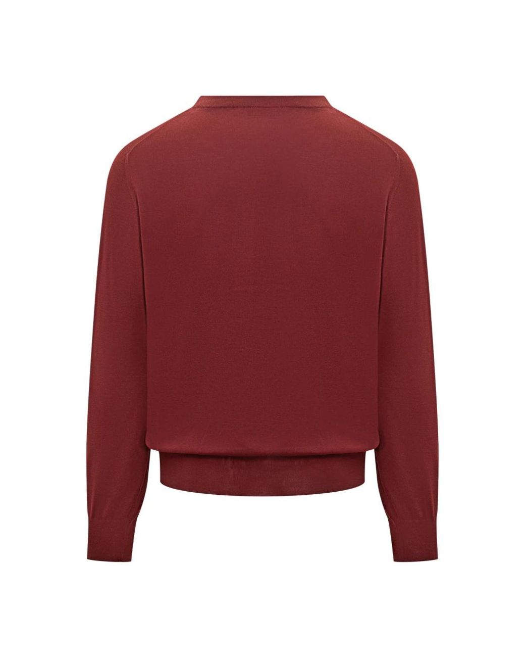 Brunello Cucinelli Red Crewneck Knitted Jumper for men