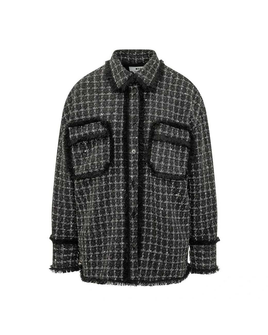 MSGM Black Tweed Jackets