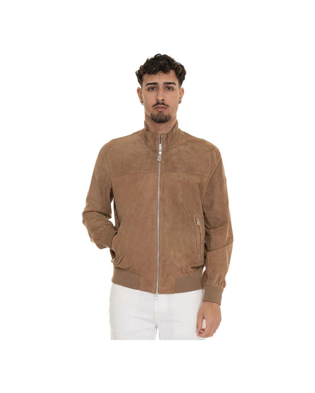 Peuterey Wildleder Harrington Jacke in Braun für Herren Lyst DE