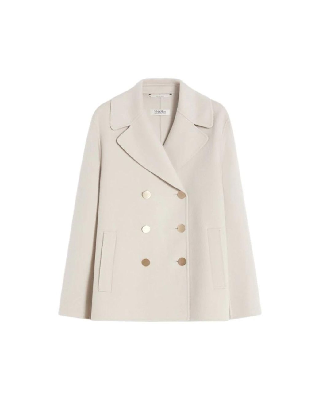 Max Mara Jassen ,Wol Wool Broadcloth Jacket in het Natural