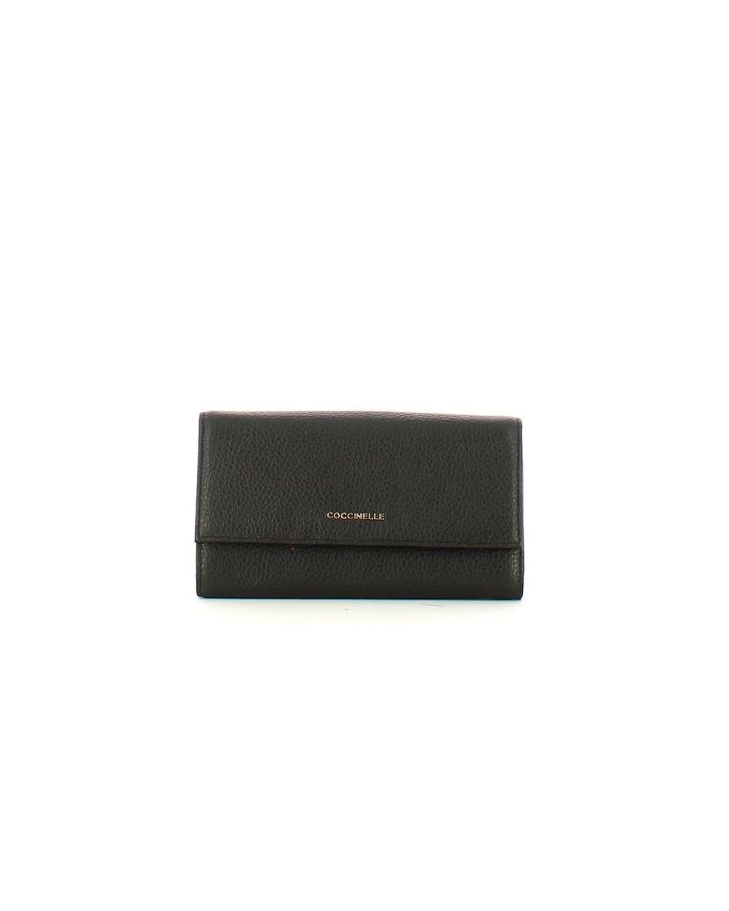 Coccinelle Black Metallic Soft Wallet Grained Leather