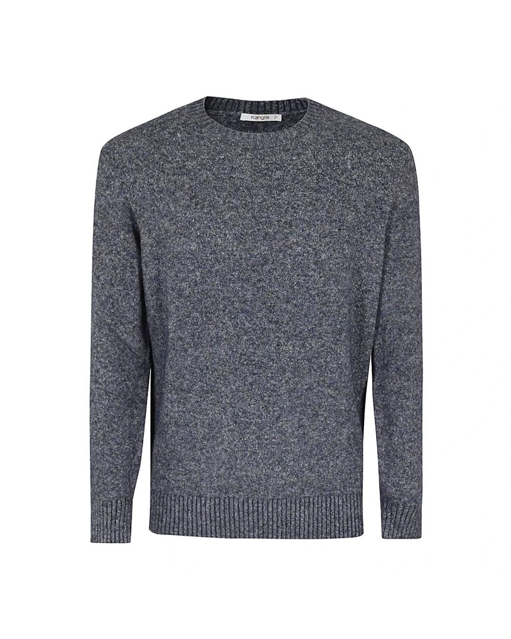 Kangra Gray Round-Neck Knitwear for men