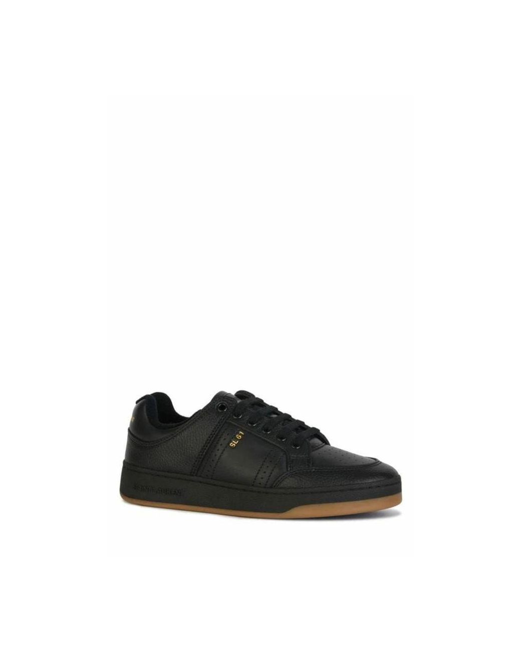 Saint Laurent Schoenen ,Zwart ,Leer Low-Top Sneaker in het Black voor heren