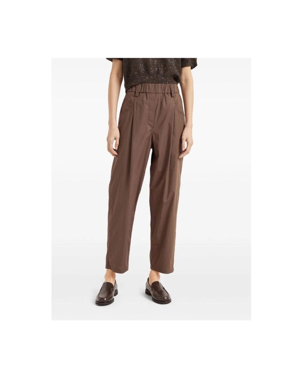 Brunello Cucinelli Brown Straight Trousers