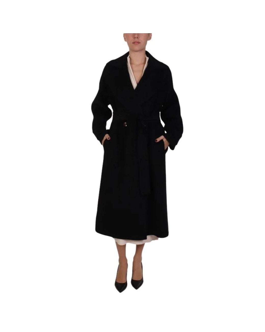 Marella Black Belted Coats