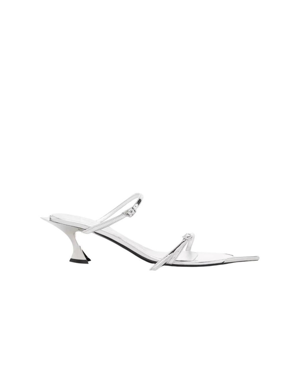 Mugler White Heeled Mules