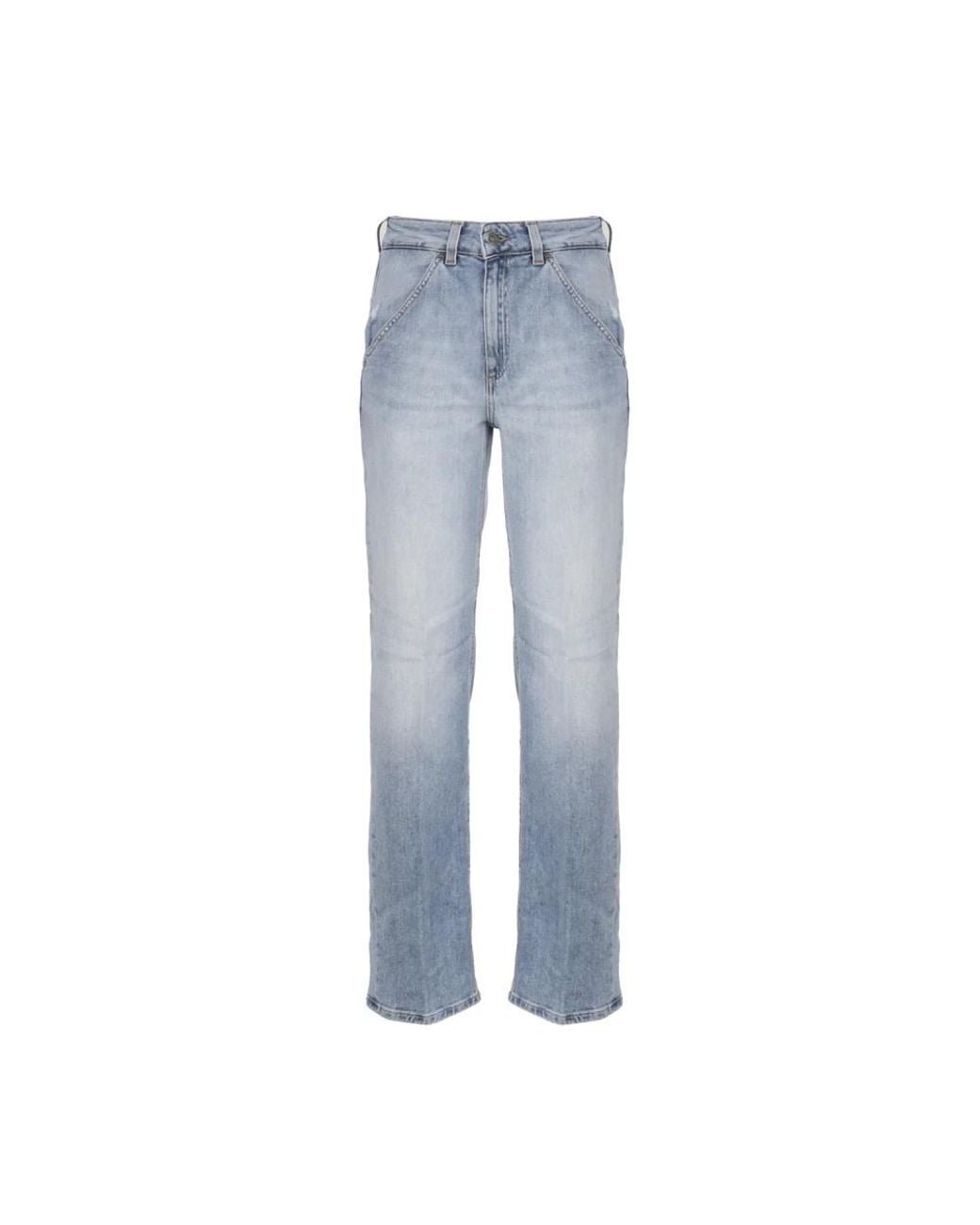 Dondup Jeans ,Blauw ,Katoen Blauwe Straight Jeans Voor Vrouwen in het Blue