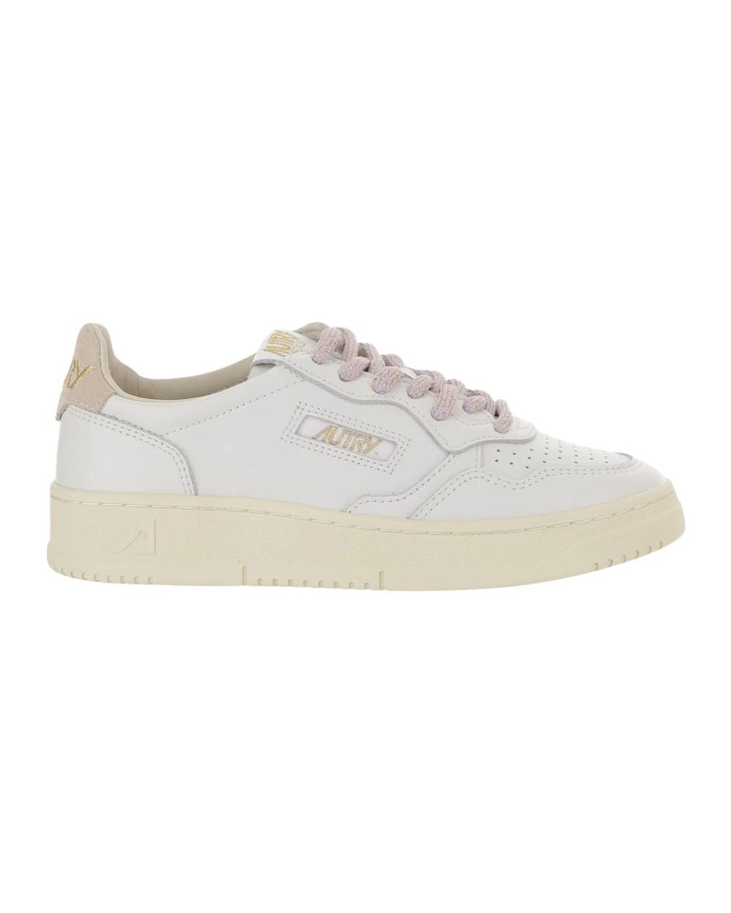 Autry White Suede Insert Perforated Sneakers