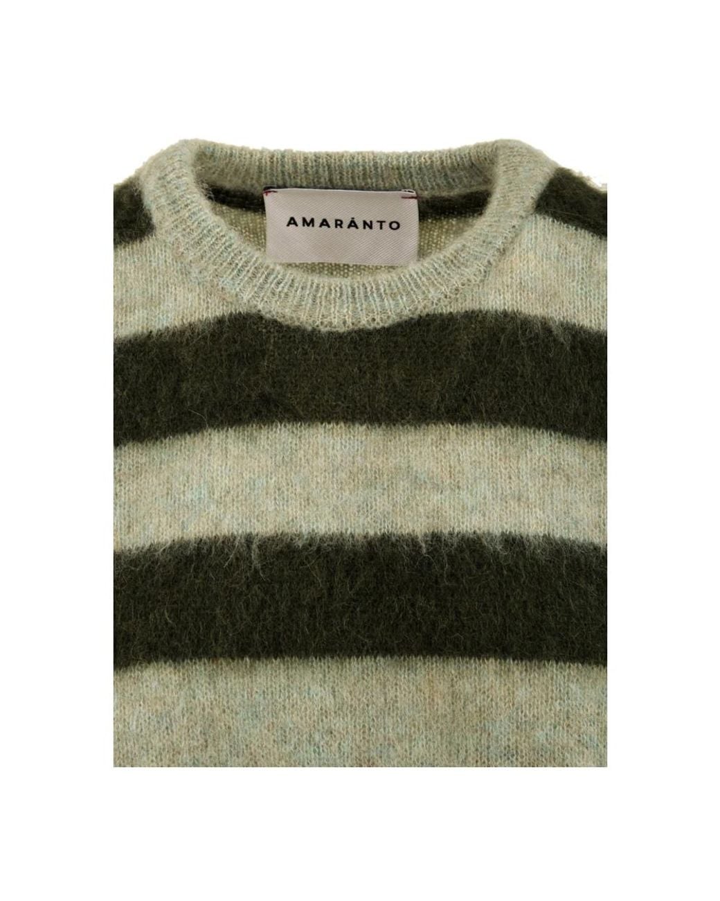 Amaranto Rundhals-Pullover in Green für Herren