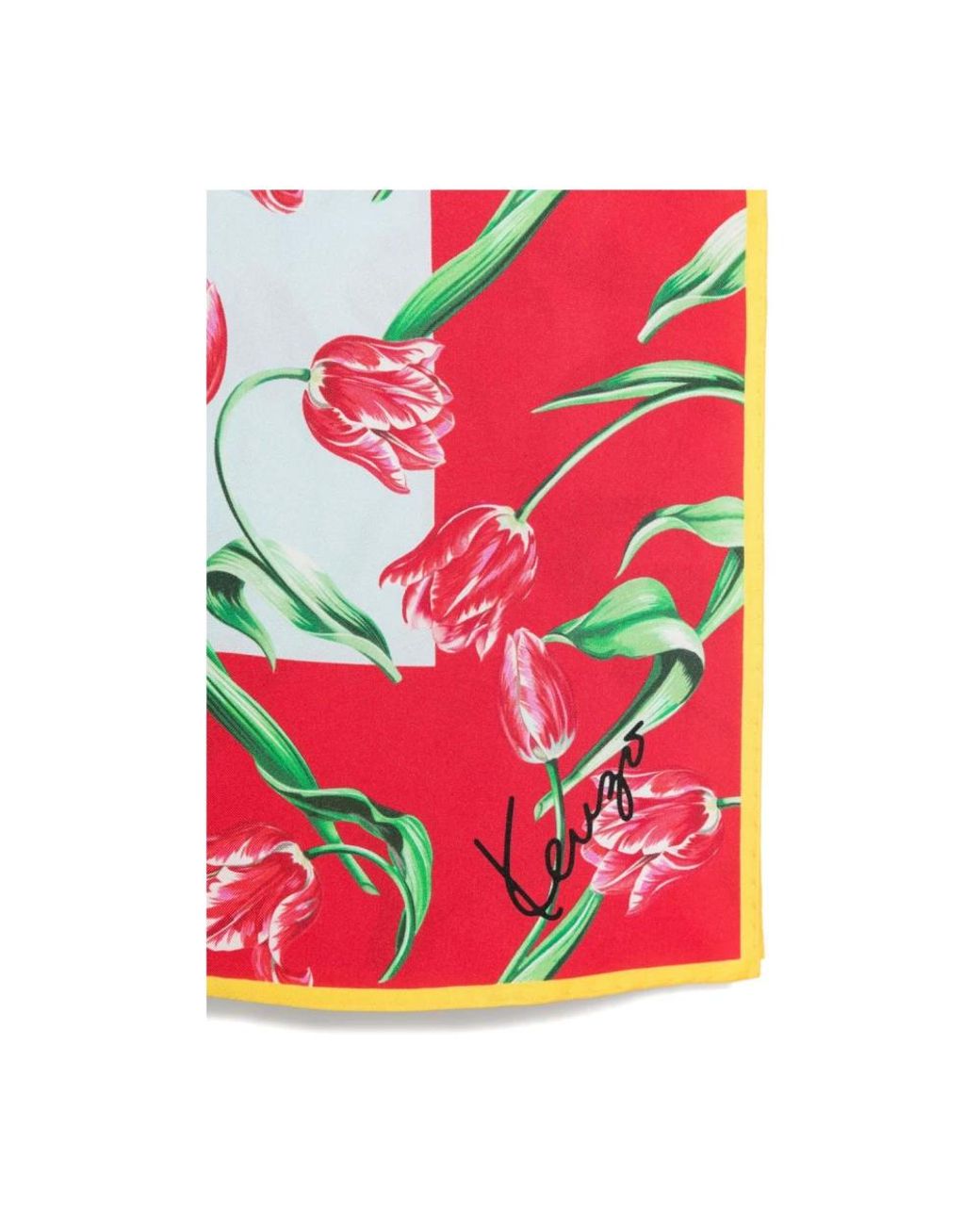 KENZO Red Silk Scarves for men