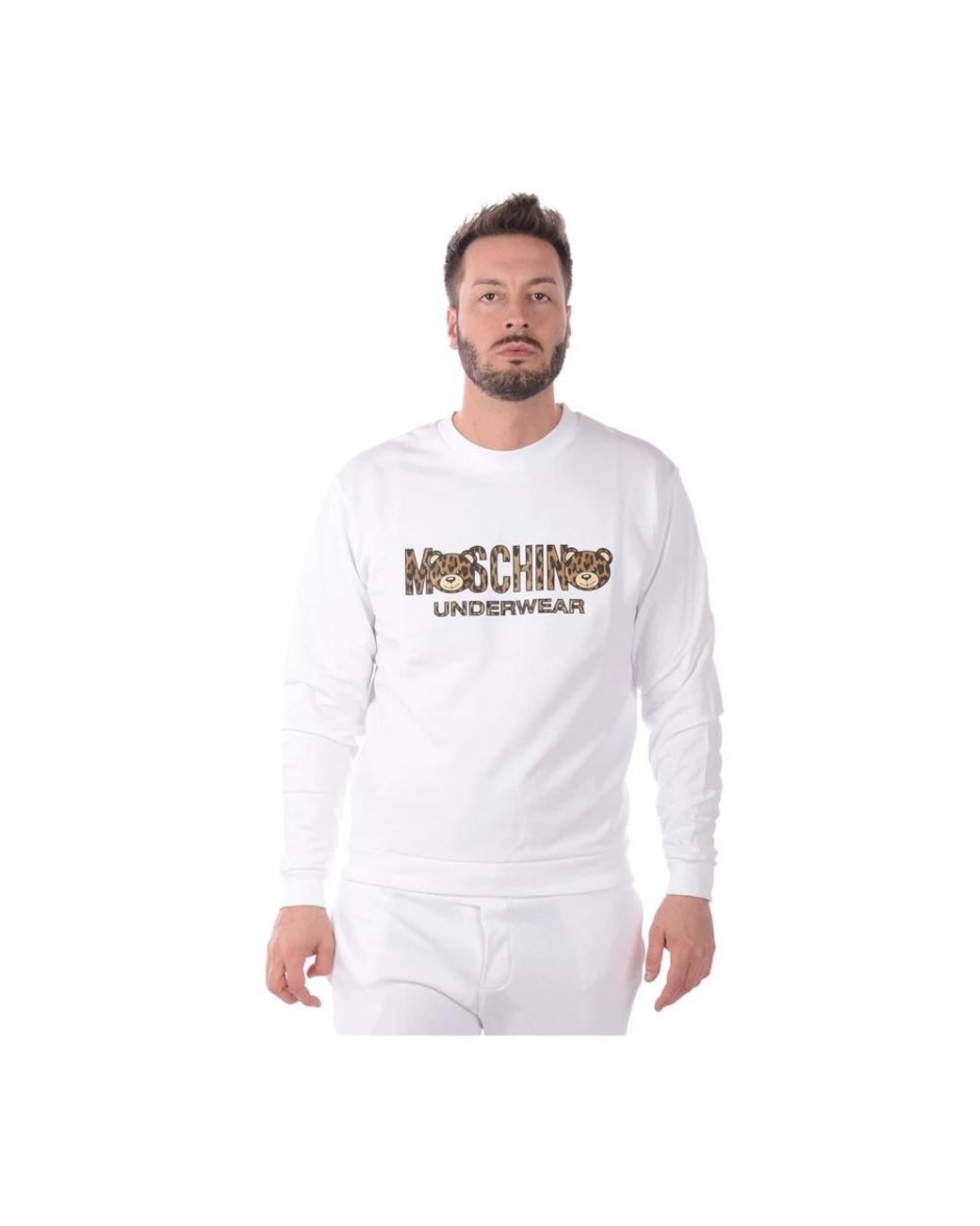 Moschino White Long Sleeve T-Shirts for men