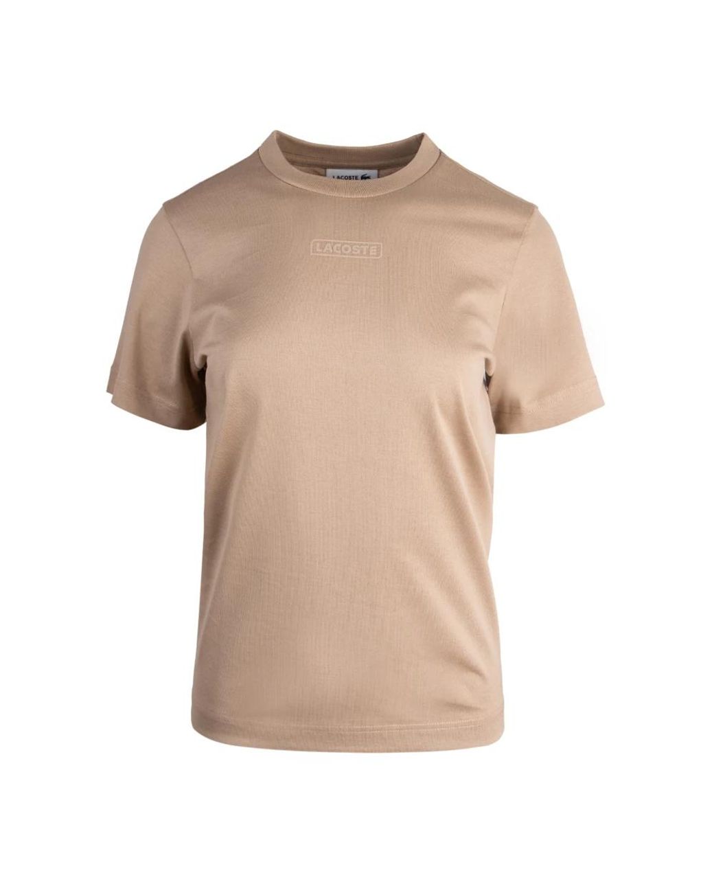 Lacoste Tops ,Katoen Print Katoenen T-Shirt in het Natural