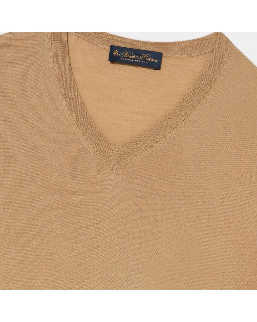 Brooks Brothers Natural V-Neck Knitwear for men