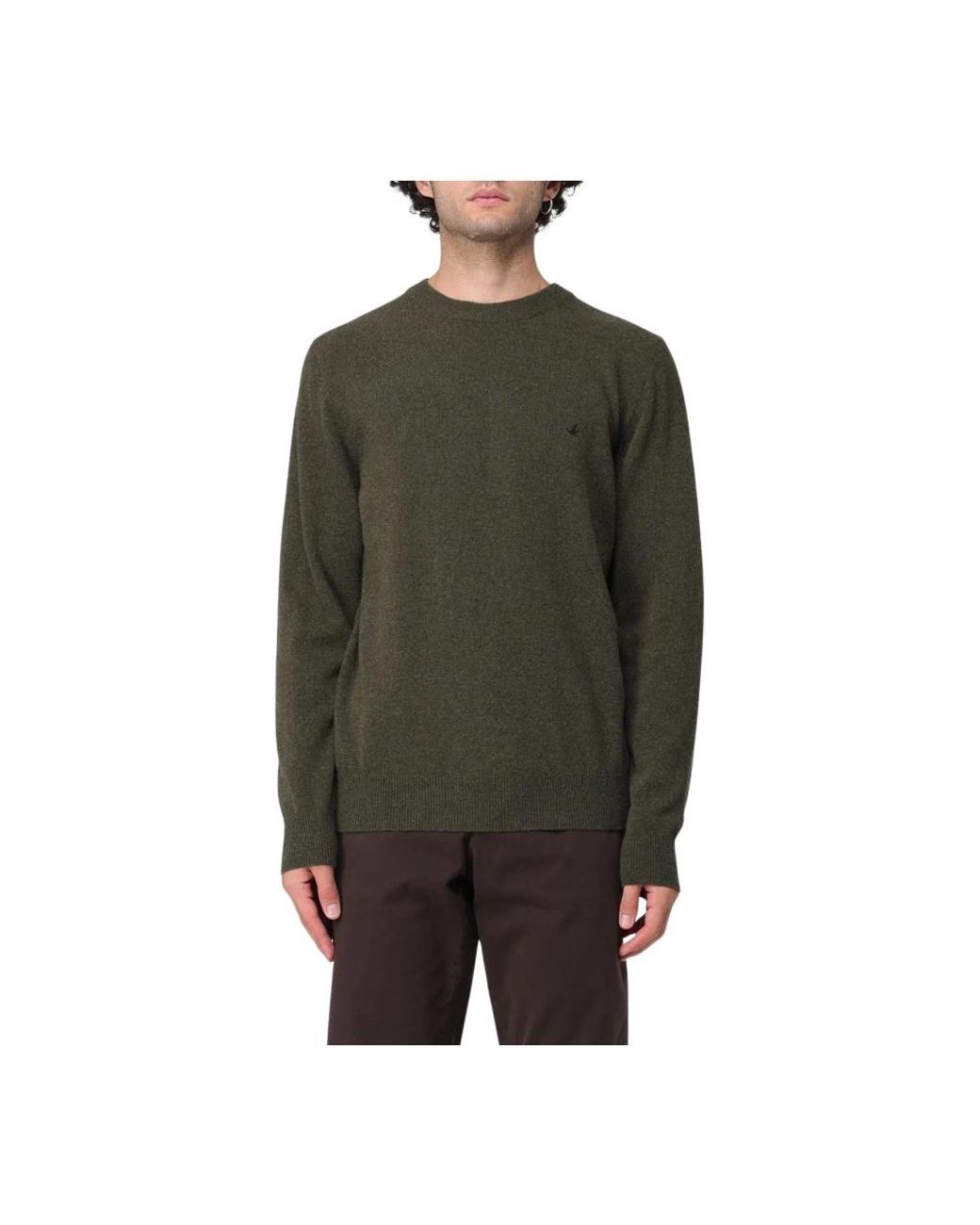 Brooksfield Green Round-Neck Knitwear for men