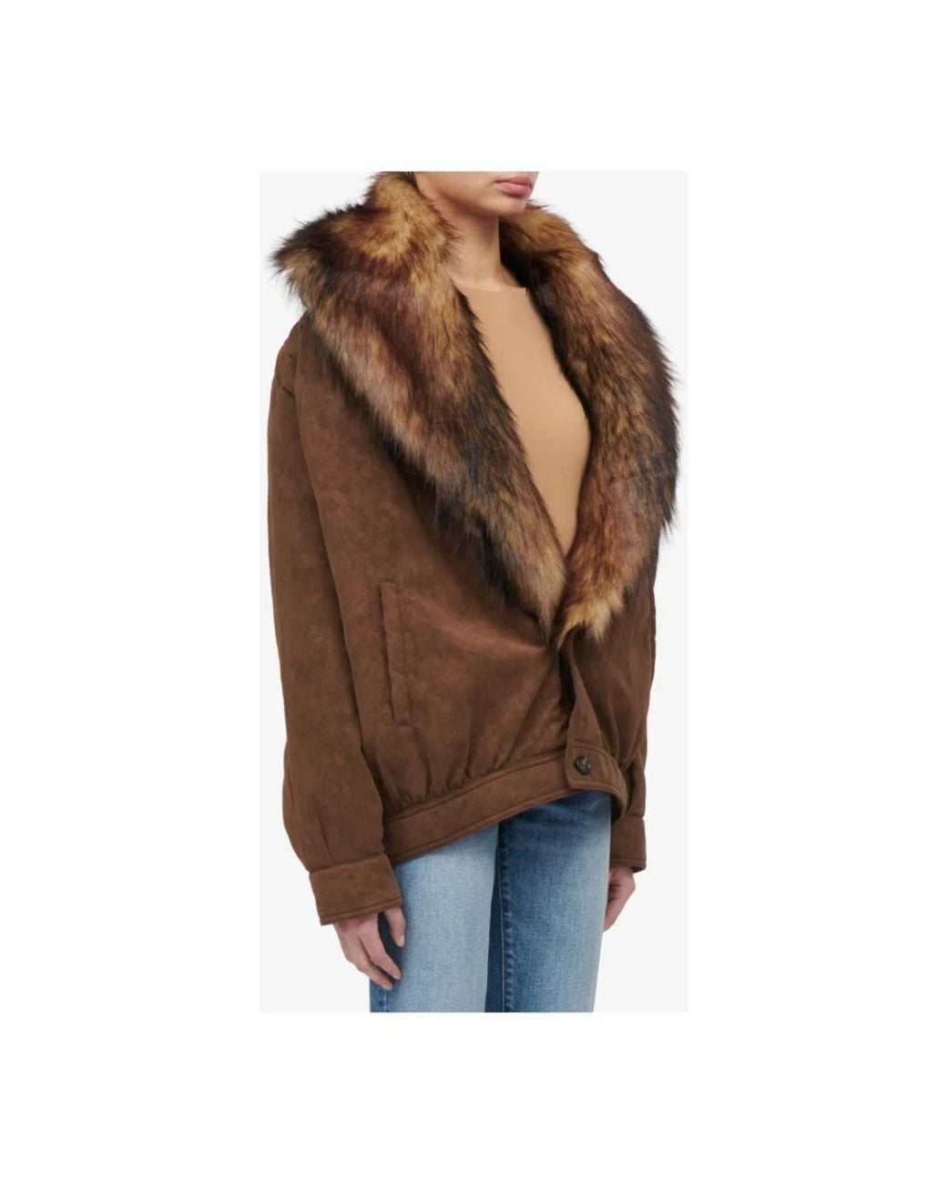 MM6 by Maison Margiela Brown Faux Fur & Shearling Jackets